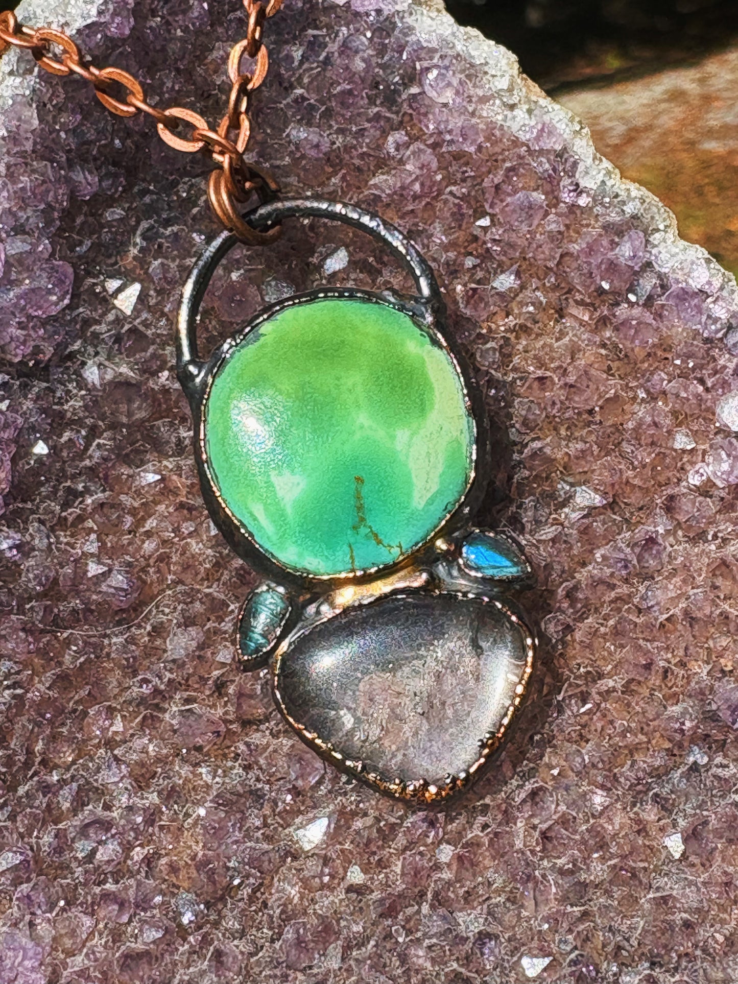 Turquoise and Quartz Pendant