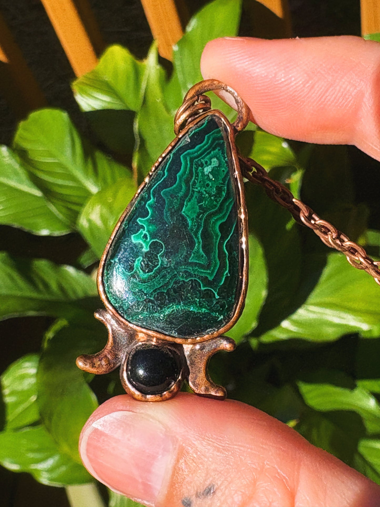 Malachite and Onyx Pendant