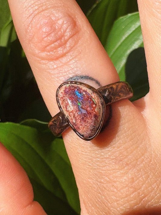 Mexican Fire Opal Ring