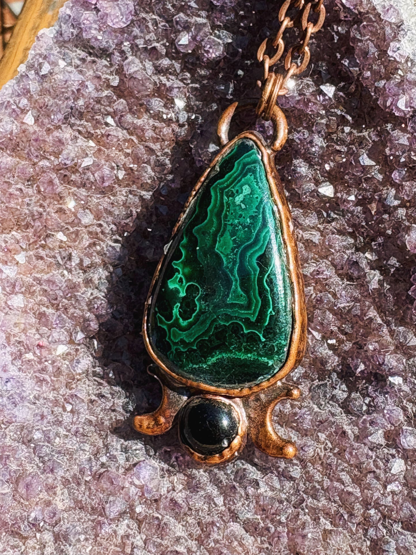 Malachite and Onyx Pendant