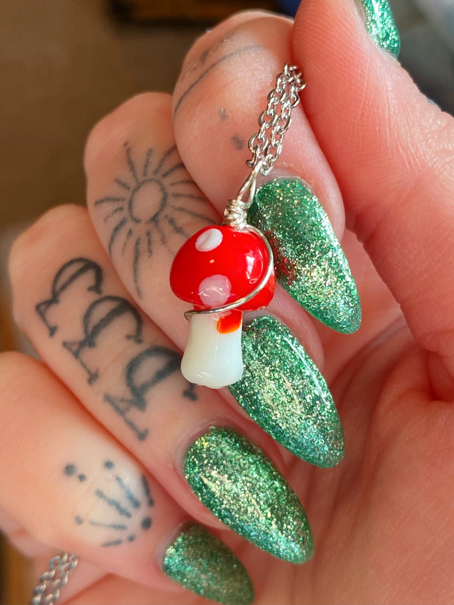 Glass Mushroom Pendant