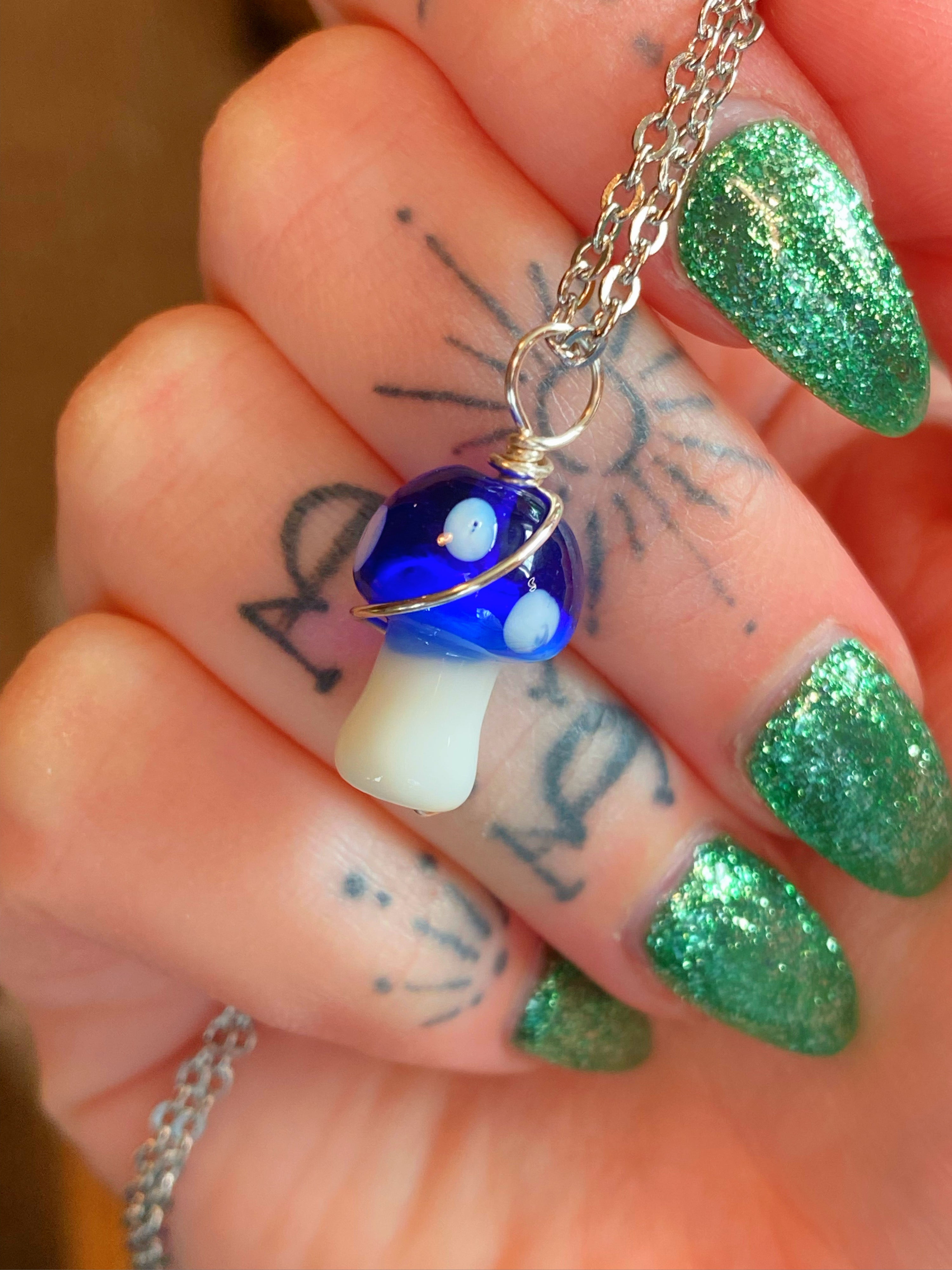 Glass Mushroom Necklace – Rave Fashion Goddess